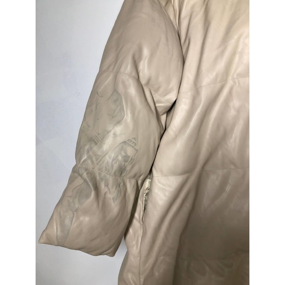 Something Navy Faux Leather Coat Puffer XL - Picture 12 of 13